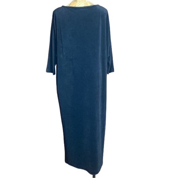 VINTAGE Saks Fifth Avenue DAVID BROWN CAFTAN 70'S Velvet Batwing Maxi Dress OS - Picture 4 of 8